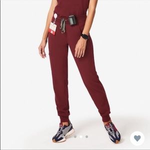Figs Burgundy Zamora Jogger Bottoms Small Petite